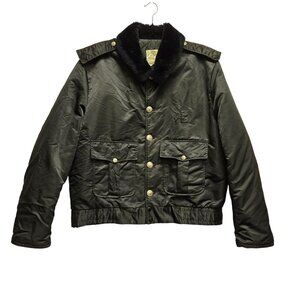Vintage Horace Small Tuffy Jac Black Quilted Bomber Jacket Satin Flight Police G